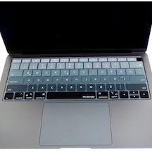 Türkçe Q Klavye Koruyucu Macbook Air 13 A1932 A2179 A2337 M1 Uyumlu Us Amerikan Düz Enter Ansı Türkçe Baskılı Silikon Keyboard Cover Siyah Gri