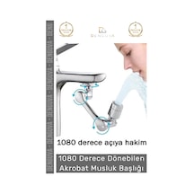 Premium Çift Fonksiyonlu Metal Görünümlü 1080 Derece Dönebilen Akrobat Musluk Ucu Başlığı