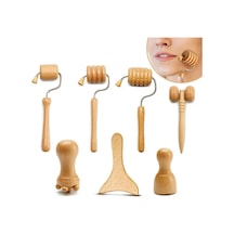 Mini Ahşap Yüz Masaj Aparatı & Madero Terapi Guasha 7'li Set