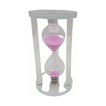 Büyük Cam Kum Saati Cam Standlı 15 Dakika - Çap: 7.7cm-yükseklik: 14.7cm 4915 Çok Renkli