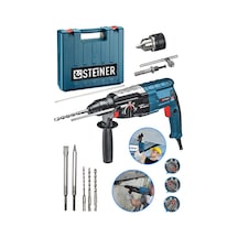 Steiner 4000 W Profesyonel Darbeli Kırıcı Delici + Uç 5 Adet + Mandren