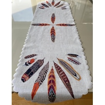Tüy Desenli 40x140 Cm Lazer Kesim Runner 140 X 40 -Dikdörtgen-Karışık (506972785)
