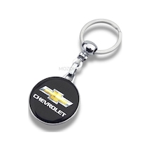 Yüksek Kaliteli Siyah Chevrolet Logolu Damla Baskılı Şık Hediyelik Araç Anahtarlığı
