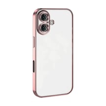 Apple İphone 16 Kılıf Razer Lensli Silikon - Pembe