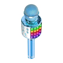 Ranyeek Mavi Led Işıklı Kablosuz Mikrofon - Bluetooth Hoparlörlü Ev Ktv, Telefon İle Karaoke, Canlı Yayın, Ses Kaydı Ve Gürültü Azaltma Teknolojisi