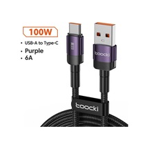 Mor Toocki 6a Usb C Tipi Kablo Xiaomi Poco Samsung Huawei 100 W Hızlı Şarj Şarj Cihazı Usb C Veri Kablosu C Tipi Kablo Realme İçin Oppo 2 M