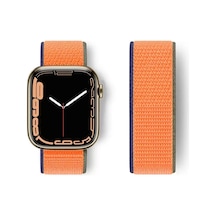 Watch 42mm Hasırlı Cırtcırtlı Kordon - Turuncu Bz8683140543464