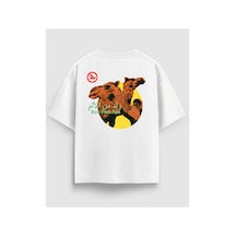 Yolo Street Born From Pain Deve Baskılı Oversize Unisex Beyaz Tişört - Streetwear Sırt Baskılı %100 Pamuk Beyaz1