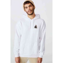 Queen Upgrade Göğüs Baskılı Beyaz Erkek Kapşonlu Sweatshirt Queen Upgrade Göğüs Baskılı Beyaz Erkek Kapşonlu Sweatshirt