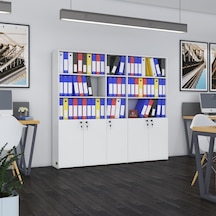 Kenzlife Klasör Dolabı Kilitli Gökbörü Byz 175 200 30 Klasörlük Kitaplık Ofis Arkalıksız Çok Renkli