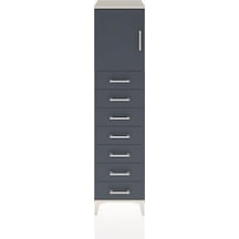 Hyperion Dolap Tek Raflı 7 Çekmeceli Tek Kapaklı 44x44x182 Aytaşı-antrasit Aytası