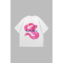 Tarzsokak Platonic Baskılı Oversize Unisex Beyaz
