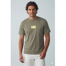 Jack & Jones Jjfrank Tee Ss Crew Neck Logolu Erkek Vetiver Tişört 12288092 Çok Renkli
