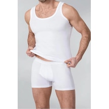 Alissa 195 Erkek Modal Atlet Boxer Takım-beyaz Beyaz