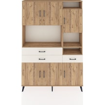 Arges Dolap 10 Raflı 3 Çekmeceli 6 Kapaklı 132x30x195 Çam-çam... Çam