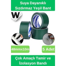 Sızdırmaz Suya Dayanıklı Yeşil Renk Çok Amaçlı Tamir Ve İzolasyon Bandı 10m 5 Adet