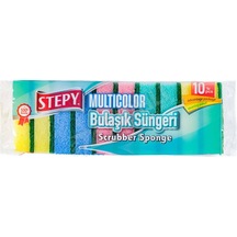 2 Adet Stepy Rengarenk Bulaşık Süngeri 10 Lu