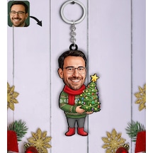 Bk Gift Kişiye Özel Erkek Yılbaşı Karikatürlü Ahşap Anahtarlık -14, Yeni Yıl Hediyesi, Yılbaşı Hediyesi Kobitmeyencom35815 Bk Gift