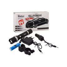 Zoomlu Şarjlı El Feneri En Uygun Fiyata Wt-038 Beyaz