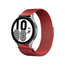 Newface - 844 - Samsung Galaxy Watch 4 Metal Mıknatıslı Kordon - Edntrend - - Kırmızı