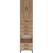 Arges Dolap 3 Raflı 6 Çekmeceli 2 Kapaklı 60x30x243 Çam-çam Çam