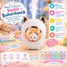 Kedi Tasarımlı Şık Buhardanlık Bebe Ve Çocuklar İçin Beyaz Renk