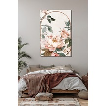 Şakayık Çiçeği Baskılı Cam Tablo Zarif Floral Tasarım Modern Duvar Dekoru