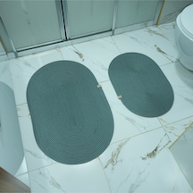 Zengin Supla 2'li Banyo Paspas Set Antrasit