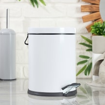 Bath Pedallı Çöp Kovası - Beyaz - 5 Lt Çok Renkli