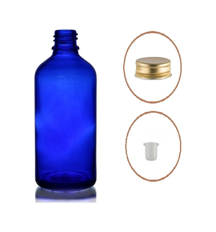 50ml Mavi Şişe, Sarı Metal Düz Kapaklı, 12 Adet, Cam Şişe, Esans Şişesi, Yağ Şişesi, Kozmetik Şişesi Diğer