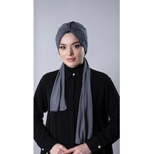 Hürrem Bone Antrasit Pratik Hazır Geçmeli Tesettür Bone Sandy Kumaş Atkılı 2204 25 Antrasit