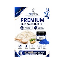 Premium Mum Yapım Hobi Seti - Soya Wax 250 Gr - Tekli Toz Mum Boyası - Mavi Bkfabsw2501m Karışık