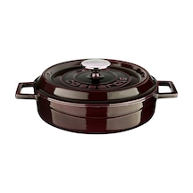 Lava Döküm Çok Amaçlı Yayvan Tencere Çap 24 CM. Majolica Mor