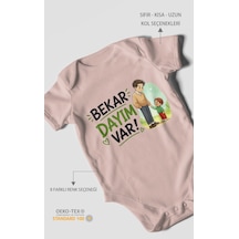 Morivokids Bekar Dayım Var Kısa Kollu Bebek Body %100 Pamuk Pastel Pembe