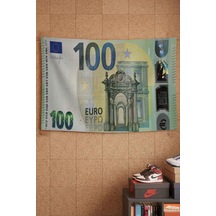 100 Euro Para Temalı Dekoratif Duvar Örtüsü Duvar Halısı Beyaz