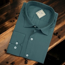 Linen Keten Klasik %100 Cotton Uzun Kollu Slim-fit Terletmeyen Füme Gömlek Regular Kalıp -10314 Füme