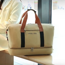 Rogfer Set Arabası Kısa Yolculuk Seyahat Çantası Islak Ve Kuru Ayırma Büyük Kapasiteli Saklama Paketi Parlak Siyah Siyah