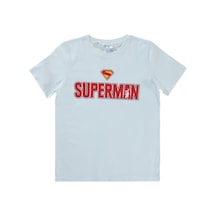 Superman Süperman Baskılı 10-13 Yaş Tişört - Beyaz