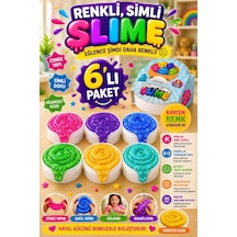 6'lı Slime Oyun Jeli Simli Streç Hamur Eğitici Duyusal Oyun Motor Beceri Geliştiren Oyuncak Renkli