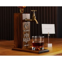 Bk Gift Kişiye Özel Kabartma İsimli Musluklu Doğal Ahşap İçki Standı, Home Bar, Viski Çeşmesi, İçecek Dispenseri, Ahşap İçecek Çeşmesi-37