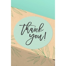 Mint Yeşili Thank You Kargo Paketleme Sticker 3x3cm St2114 Çok Renkli