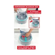 Aqua Max Özel Seri Şeffaf Temiz&kirli Suyu Ayırma Çift Kova Yedekli Temizlik Seti Mop Paspas Açık Gri