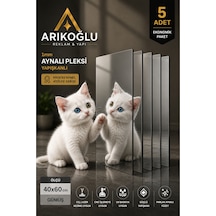 40x60 Cm 1mm Gümüş Aynalı Pleksi Kendinden Yapışkanlı 5 Adet Profesyonel Atölye Serisi Gümüş