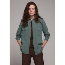 Colin's Colins Regular Fit Shirt Neck Düz Kadın Yeşil Uzun Kol Gömlek Cl1078737 Q1.v1 Duc Duckgreen