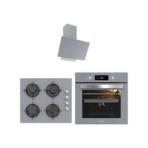 Silverline BO65E4S01 - CS5349S01 - 3481 Gri Cam Ankastre Set