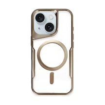 Newface Apple İphone 14 Kılıf Boyi Magsafe Silikon Kapak - Kahverengi