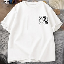 Cool Dads Club Tshirt Father's Day Funny Husband T-shirt Daddy Dad To Be T Shirt Men Cotton O Beyaz