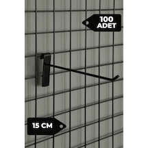 15 Cm 100 Adet Siyah Tel Pano Kancası Raf Askısı Siyah