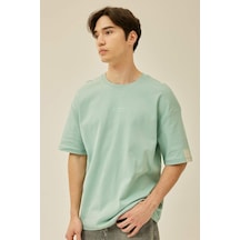 DeFacto Comfort Regular Fit Rahat Kalıp Bisiklet Yaka Baskılı Kısa Kollu Ağır Kumaş Tişört B4220AX24SPGN1093