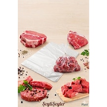 Şeylişeyler - Plast 35x50 Cm Şeffaf Kasap Poşeti 5 Kg - Deliksiz Sızdırmaz Hışır Tabaka Poşet
